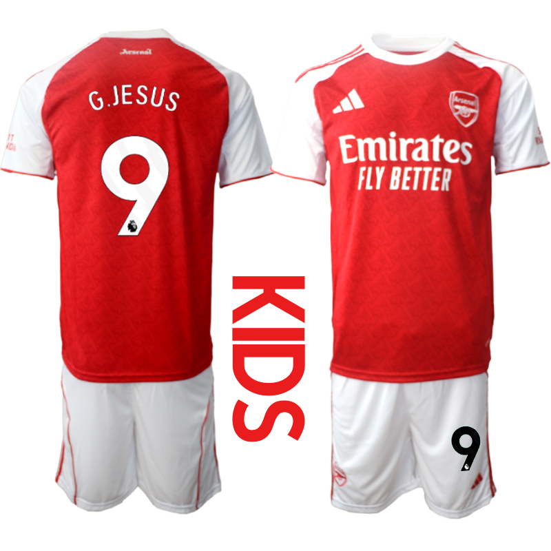 Youth 2025-2026 Club Arsenal home red 9 Soccer Jersey 01